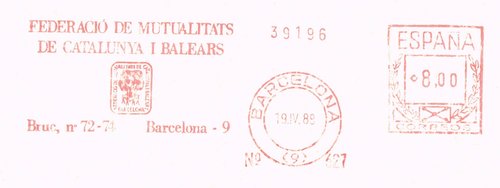 BARCELONA  19-4-89. Federacion mutualidades catalunya y Baleares.  39196, num 627