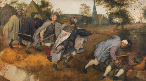 “La parábola de los ciegos” (1568), de Pieter Brueghel el Viejo. Óleo sobre tabla, 154 x 85 cm. Museo de Capodimonte, Nápoles