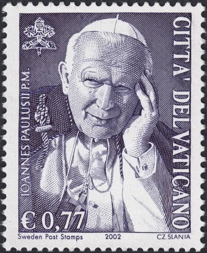 Vaticano, 2002, Juan Pablo II. Sello grabado por Czeslaw Slania. Calcografía