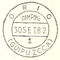 Camping. Orio. 1. Guipúzcoa. 1982-09-30. Matasellos.jpeg
