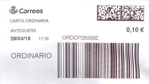 Etiqueta térmica digital. Nueva. Antequera. Carta ordinaria. 2019-04-26. 11.16. 5,7x10. 0,10 euros.jpeg