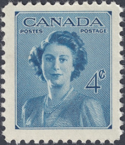 Canadá, 1948, Matrimonio de la Princesa Isabel. Sello diseñado por Herman Herbert Schwartz y grabado por William F. Ford. Calcografía