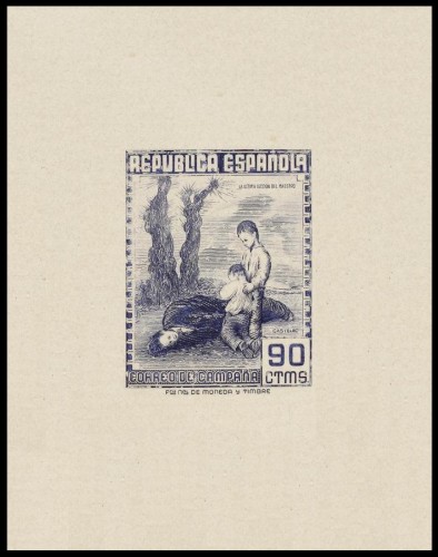 Prueba de punzón, y pareciera que de estado casi final. España, Correo de Campaña, 1939, edifil NE54