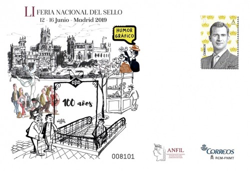 Madrid. 2019-06-12 al 16. 51 Feria Nacional del Sello. Sobre entero postal Anfil.jpg