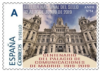 Sello personalizado. Madrid. 2019-06-12 al 16. 51 Feria Nacional del Selo. Anfil. Número 54.jpg