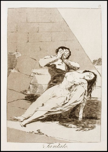 “Tántalo” (1799), aguafuerte de Goya perteneciente a la serie de Los Caprichos