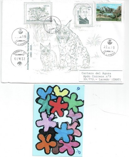 Sobre ilustrado con dibujo Lince y talibán además dibujo interior