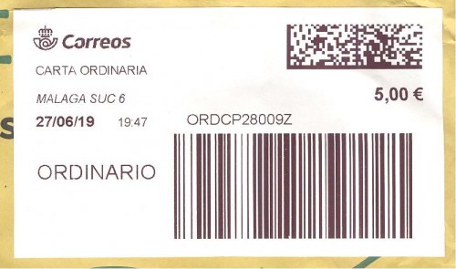 Etiqueta térmica digital. Nueva. Malaga Suc 6. Carta ordinaria. 2019-06-27. 19.17. 5,8x10. 5,00 euros.jpg