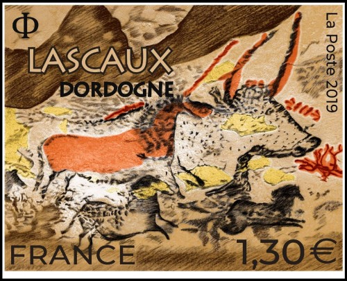 Diseño original con sobreimpresión digital del boceto final de Elsa Catelin para este sello emitido por Francia en 2019