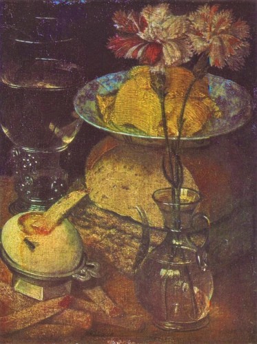 “Desayuno con huevo”, de Georg Flegel; pintura al óleo, 22 x 18.5 cm