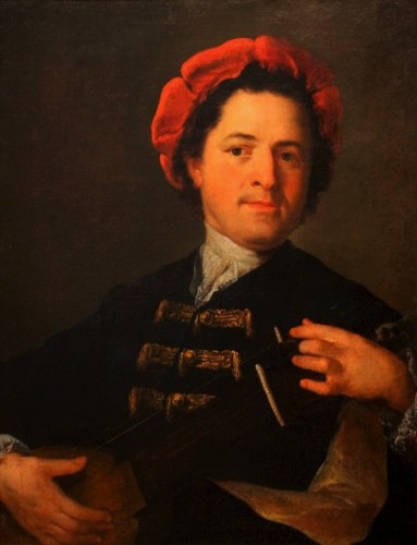 “Retrato de un hombre con un laúd”, pintura al óleo de Jan Petr Molitor