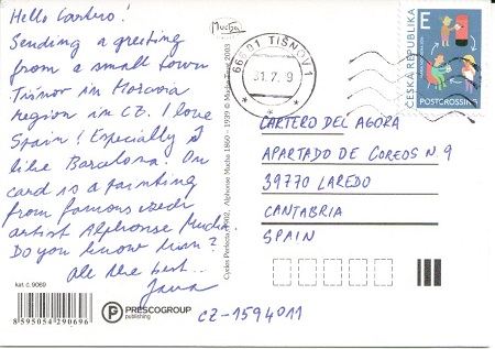 Republica Checa sello postcrossing