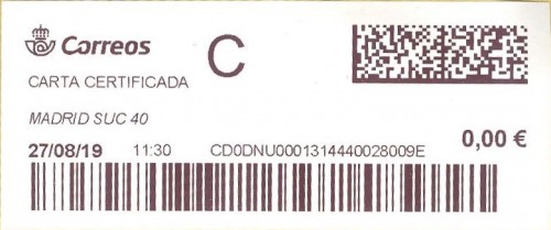 Etiqueta térmica digital. Nueva. Madrid Suc 40. Carta certificada. 2019-08-27. 11.30. 4,1x10. 0,00 euros.jpg