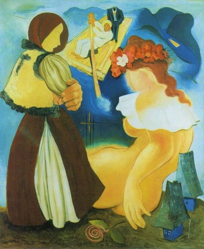 Imro Weiner-Kráľ, &quot;Rachovo, el sueño del balsero”; óleo sobre lienzo, 67 x 54.5 cm