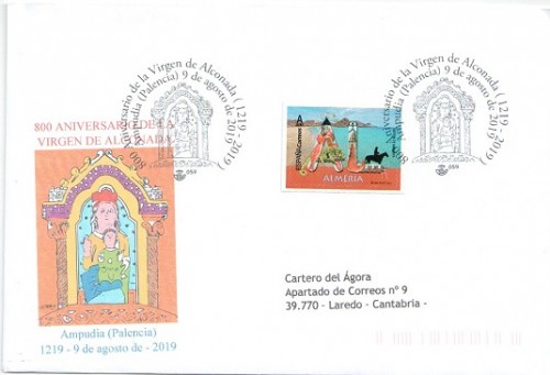 Matasellos conmemorativo del 800 aniversario de la Virgen de Alconada