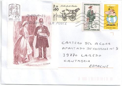 Francia con etiqueta de cartero