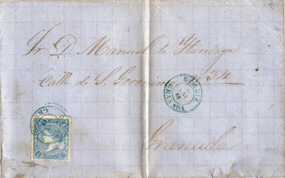 Guadix a Granada edifil 75 junio 1865