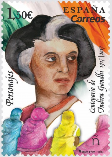 2019-10-02. Personajes. Centenario Indira Gandhi. Boceto.jpg