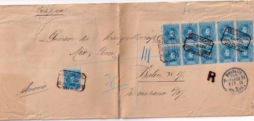 Carta certificada EN de Madrid 10° peso a Berlin (1904)<br />Colección buzones