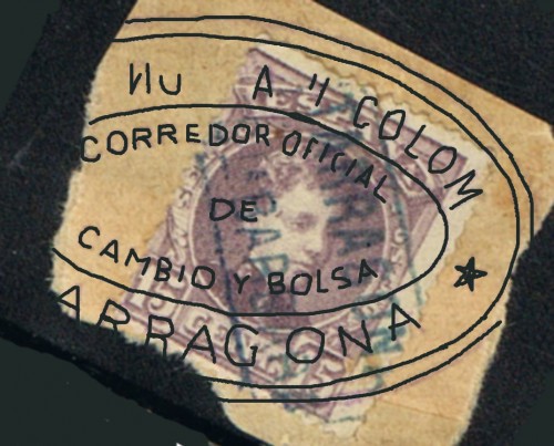 Tampon comercial de Tarragona y carteria de Santa Barbara