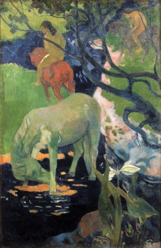 Paul Gauguin, &quot;El caballo blanco&quot;; año 1898, óleo sobre lienzo, 140 x 91.5 cm