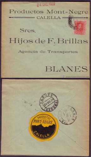 Calella Gerona, Productos Montnegre, 1920.jpg
