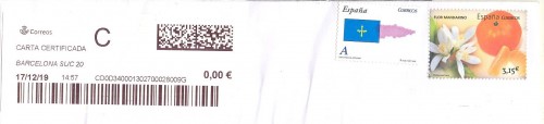 Etiqueta térmica digital. Nuevo Correos. Barcelona Suc 20. Carta certificada. 2019-12-17. 14.57. 4,1x10. 0,00 euros. Carta.jpg