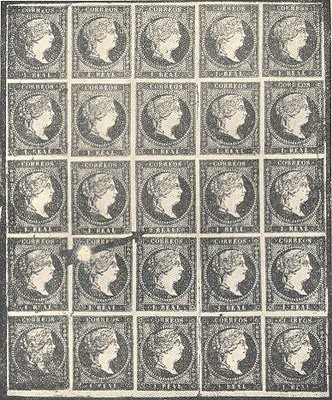 1855. 2 reales azul. Exp. de 1936. Bloque de 25. Champion. 100 ppp.jpg
