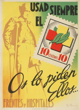 USAD SIEMPRE EL SELLO DE 10 CENTIMOS. 70 x 50 cm (27,5 x 19,5 in). Cartel obra de Guillermo.png