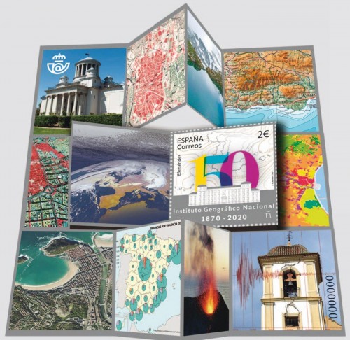 2020-05-14. Era el 2020-04-27. Efemérides.150 Aniversario del Instituto Geográfico Nacional. Plegado. Boceto. Baja.jpg