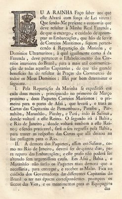 Creación de los correos marítimos 1798