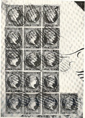 1855. 2 reales azul. Sevilla. 1.ª Exposición. 1948. Bloque de 16. 100 ppp.jpg