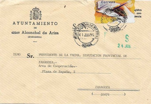 Carta de Alconchel de Ariza a Zaragoza - Matasellos Monteagudo de las Vicarias.jpg