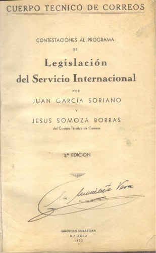 Cuerpo Técnico de Correos. Contestaciones al Programa de Legislación IInternacional. 3.º edición. Baja.jpg