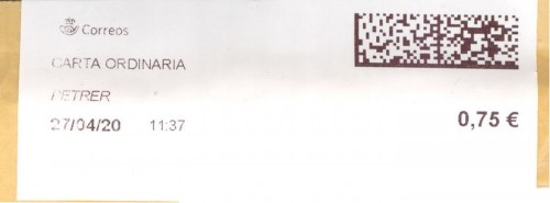 Etiqueta térmica digital. Nuevo Correos. Petrer. Carta ordinaria. 2020-04-27. 11.37. 4,1x10. 0,75 euros. Baja.jpg