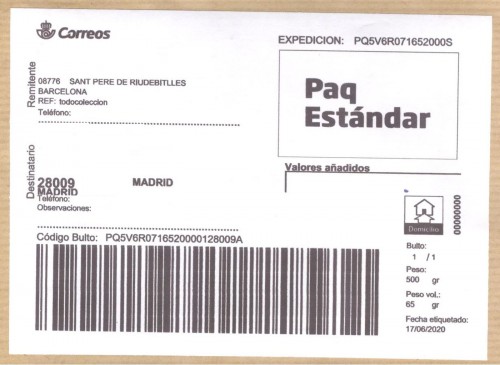 Etiqueta Grande. Nueva. Paq Estándar. No indica (Sant Pere de Riudebitlles, sin precisar). 00000000. Domicilio. Sin franqueo. 10.8x15. 2020-06-17. Baja.jpg
