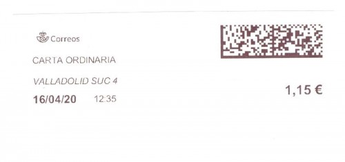 Etiqueta térmica digital. Nuevo Correos. Valladolid Scu 4. Carta ordinaria. 2020-04-16. 12.35. 4,1x10. 1,15 euros. Baja.jpg