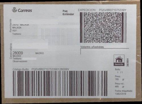 Etiqueta Grande. Nueva. Paq Estándar. No indica (Malaga, sin precisar). 393891. Domicilio. Sin franqueo. 10x14,6. 2019-02-13. Baja.jpg