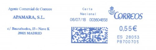 Franqueo digital. Azul. PB700705. 28053. Carta Nacional. 2018-07-06. Baja.jpg