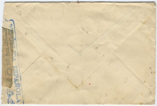 Ordinario. Puente abierto. Correos. Madrid. 1939-01-09. (mega60). Sobre. Reverso. Baja.jpg