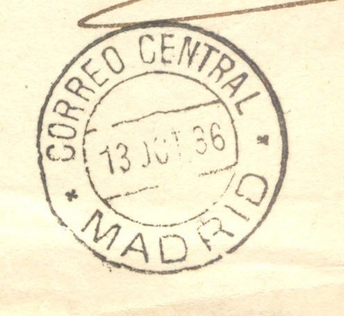 Ordinario. Puente cerrado con aspas.  Madrid. Correo Central. 1936-10-13. Baja.jpg