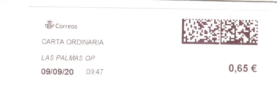Etiqueta térmica digital. Nuevo Correos. Las Palmas. OP. Carta ordinaria. 2020-09-09. 09.47. 4,1x10. 0,65 euros.jpg