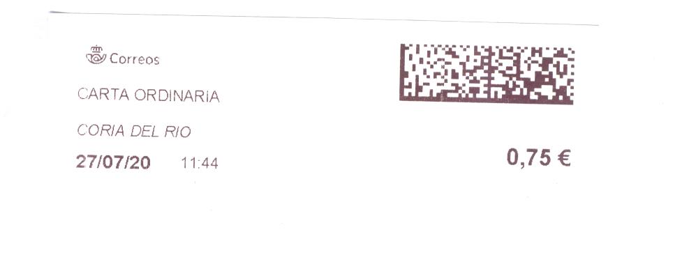 Etiqueta térmica digital. Nuevo Correos. Coria del Río. Carta ordinaria. 2020-07-27. 11.44. 4,1x10. 0,75 euros.jpg