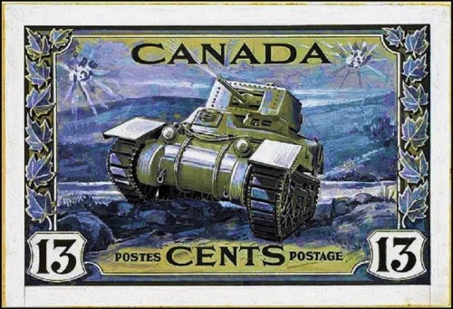 Diseño original y adoptado de Herman Herbert Schwartz para el sello canadiense de principios de los años cuarenta que grabó William F. Ford