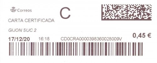 Etiqueta térmica digital. Nuevo Correos. Gijon Suc 2. Carta certificada. 2020-12-17. 16.18. 4,0x10. 0,45 euros. Baja.jpg