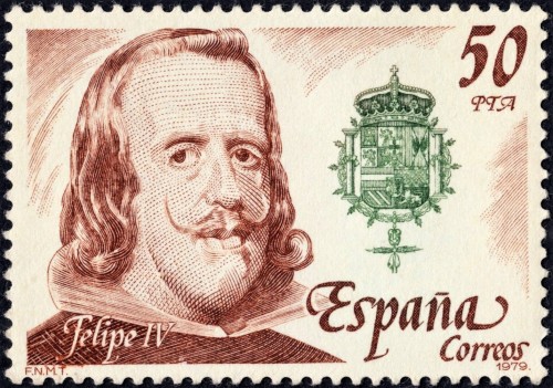 España, 1979, Casa de Austria; Felipe IV. Sello grabado por Antonino Sánchez. Impresión en calcografía