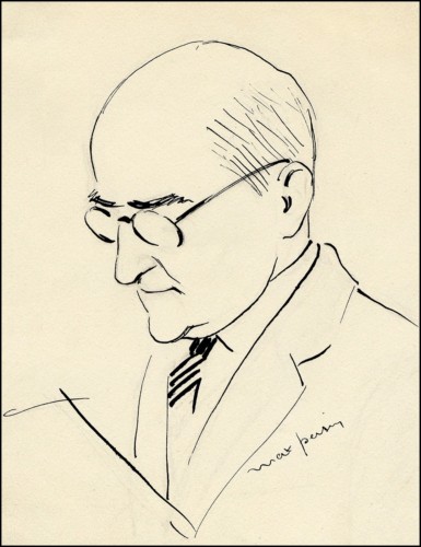 El artista grabador Raoul Serres (1881-1971) dibujado por Max Persin
