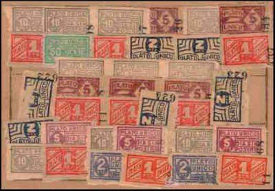 Ficha resguardo del año 1940 con diferentes viñetas de este tema.