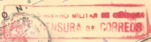 Censura. Córdoba. Gobierno Militar de Córdoba. Censura de Correos. 1937-06-22. 1,9x8.jpg