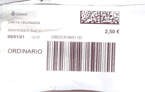 Etiqueta térmica digital. Nuevo Correos. Santander Suc 3. Carta ordinaria. 2021-01-05. 13.37. 5,7x10. 2,50 euros.jpg